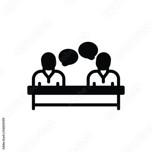 Black solid icon for talked
