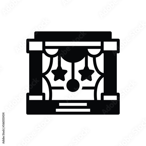Black solid icon for theatre