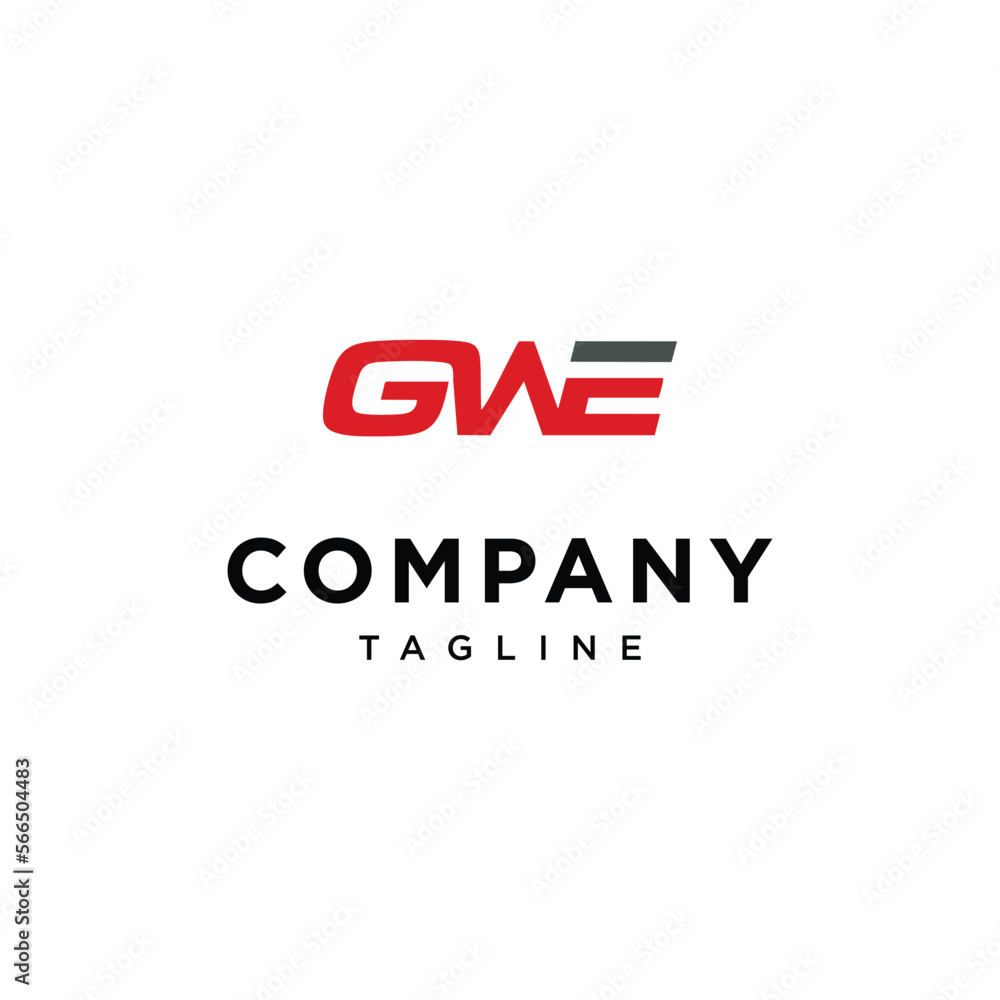 Letter G W E vector logo template.eps