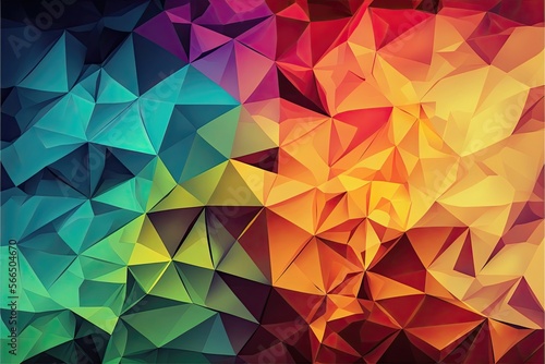 Abstract colorful polygon background - AI Generated