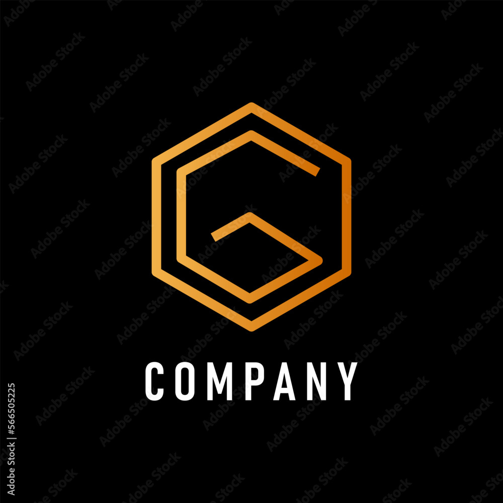 Design creative logo hexagon combined letter G Design creative logo hexagon combined letter G