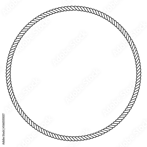 Round rope frame. Circle ropes, rounded border and decorative marine cable frame circles.