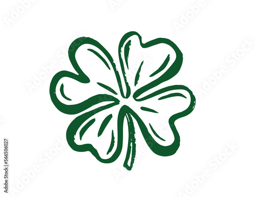 Retro Style Emblems leaf clover,  St. Patrick's Day, hand drawn Illustration.
