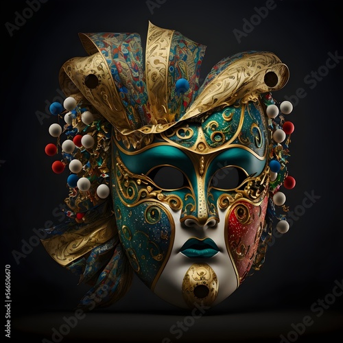 A multicolored carnival mask party inspired by ancient Venetian dominos