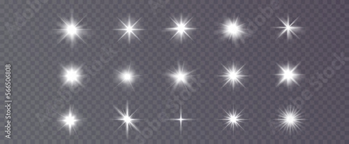 Star glow light effect. Bright particles  light shine. Stars.