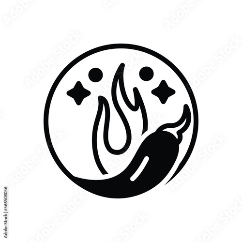 Black solid icon for mild spicy