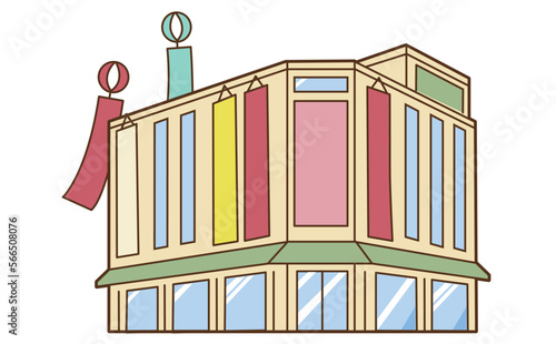 Canvastavla シンプルなデパートのイラスト