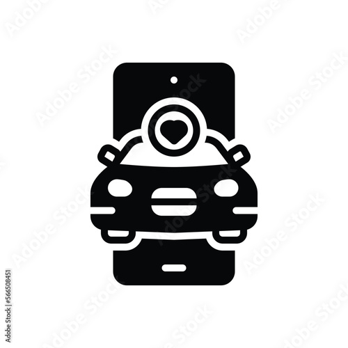Black solid icon for favourite