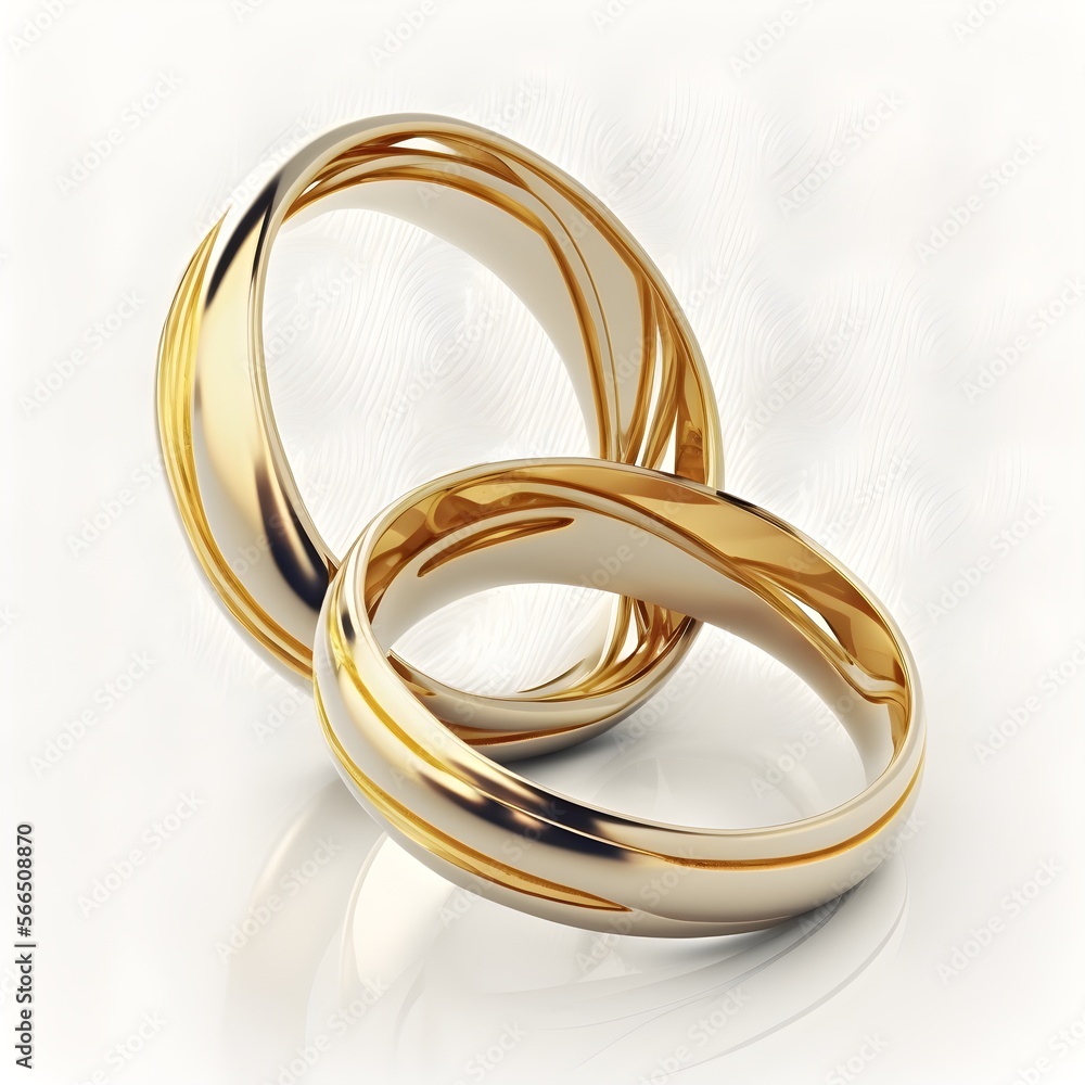 golden rings isolated, Gold wedding ring, generative ai, shiny cross