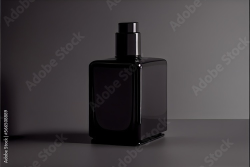 black perfume bottle mockup, , generative ai, isolated pink 3d bottle, makeup, liquid with pump for clean, dispenser, gel, skin