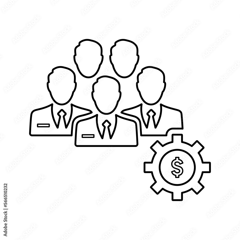 Business Group outline icon. Line art vector.