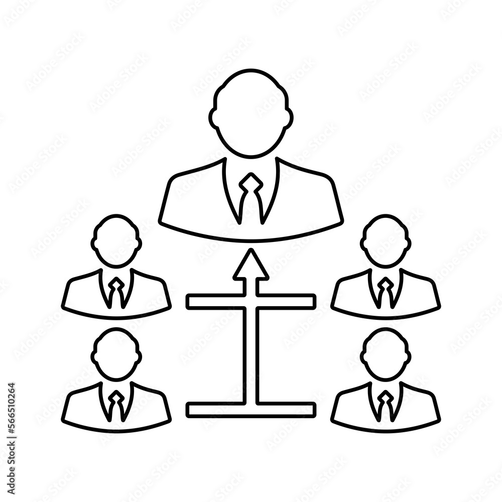 Business Hierarchy outline icon. Line art vector. Business Hierarchy outline icon. Line art vector.