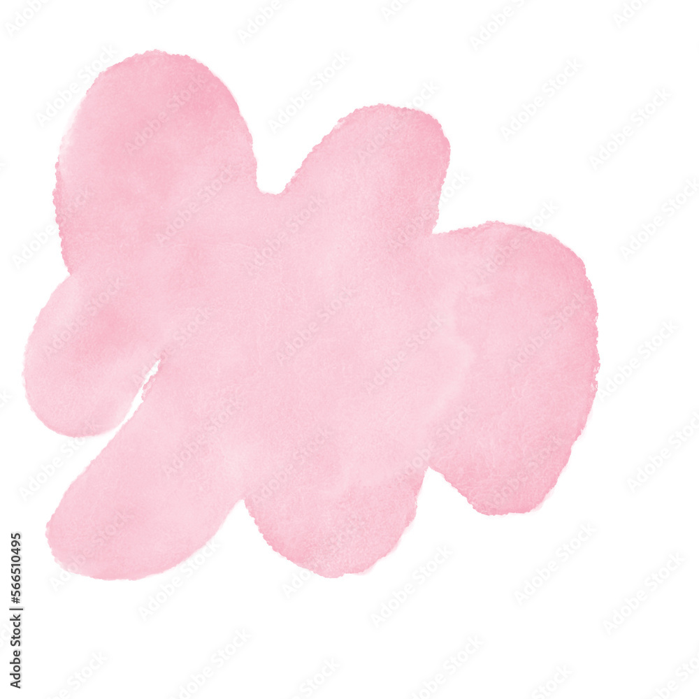 Pink Pastel Watercolor Blob Transparent 
