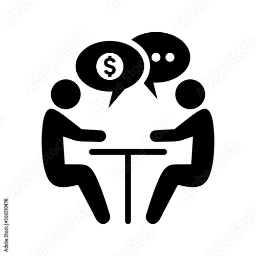 Business discussion icon. Black vect