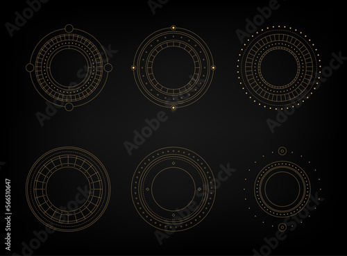 Magic circle. Mystical geometric symbol. Vector illustration.