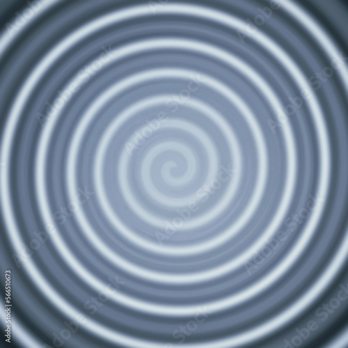 Spiral Swirl Whirl Motion. Abstract Blurry Blue Grey Square Background.