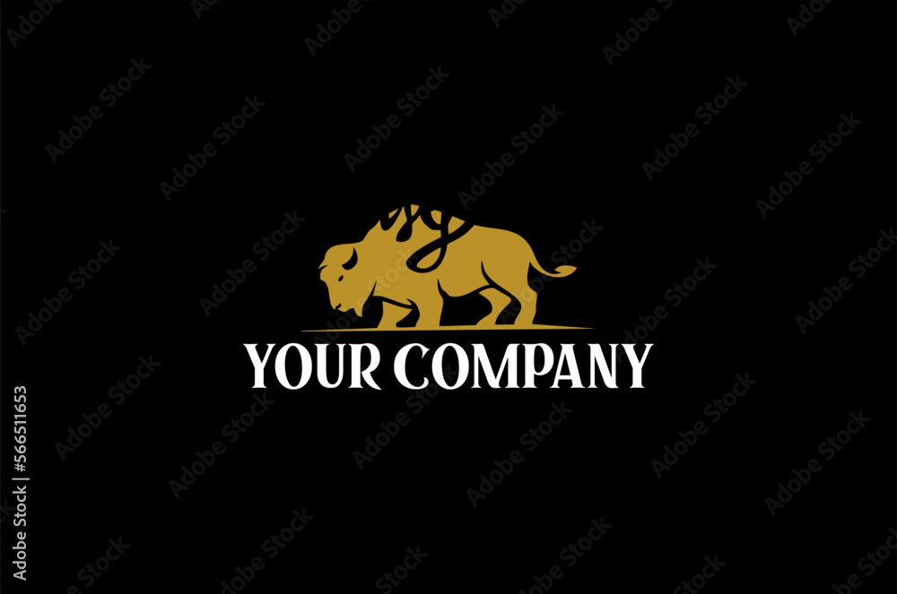 Bull Vintage Logo design Style