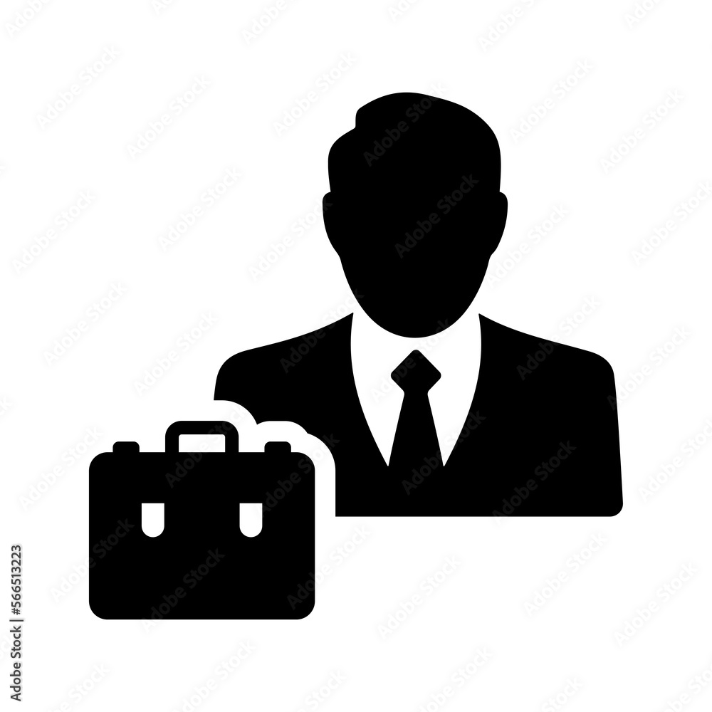 Employee Portfolio icon. Black vector design. Employee Portfolio icon. Black vector design.