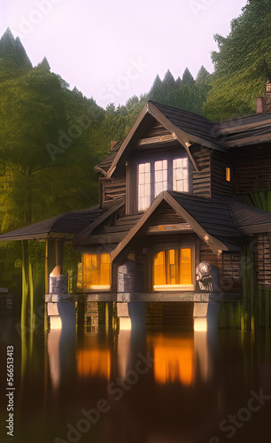 Wallpaper Mural Lake house Torontodigital.ca