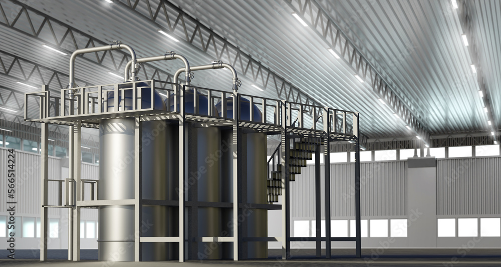 Equipment for brewing. Tanks for tincture of beer drink in hangar