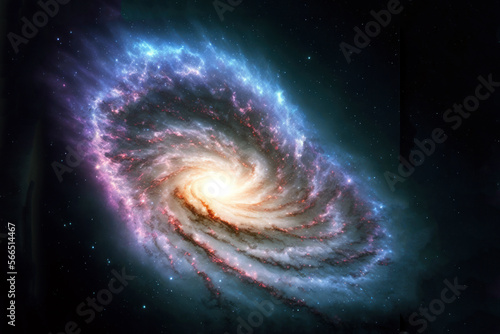 Spiral galaxy in space. Universe, stars and planets, Astronomy. Generative AI © Rawf8