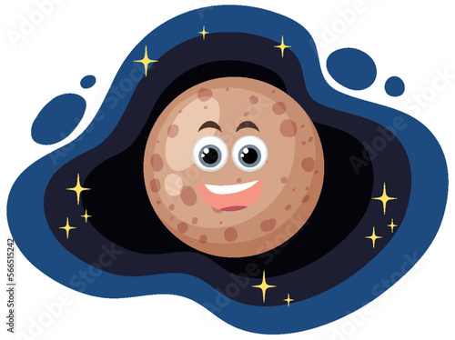 Cartoon Venus planet with facial expression