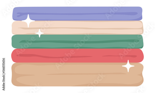 Stack of clean laundry, flat vector illustration