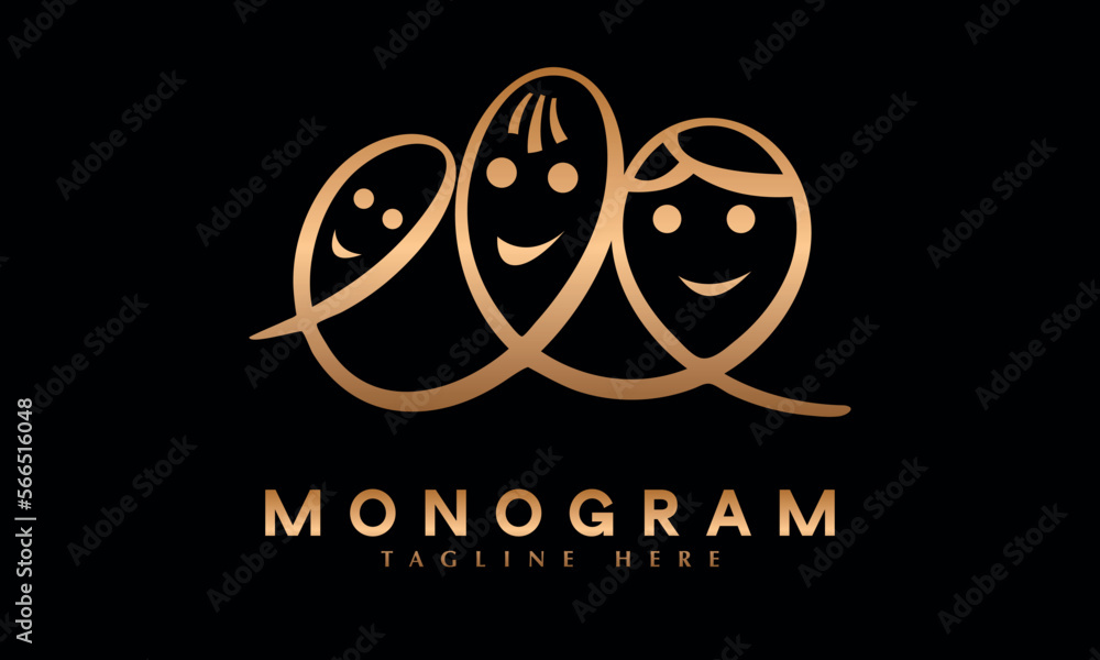 Balloon icon abstract monogram vector logo template