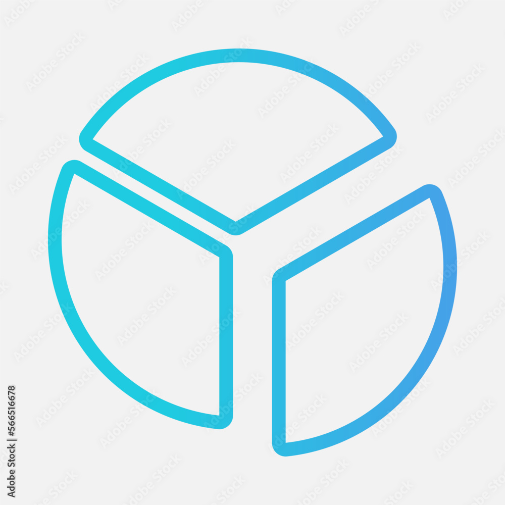 Pie chart icon in gradient style, use for website mobile app presentation Pie chart icon in gradient style, use for website mobile app presentation