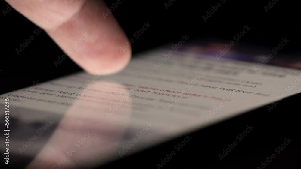 Scrolling a web page on a smartphone Scrolling a web page on a smartphone