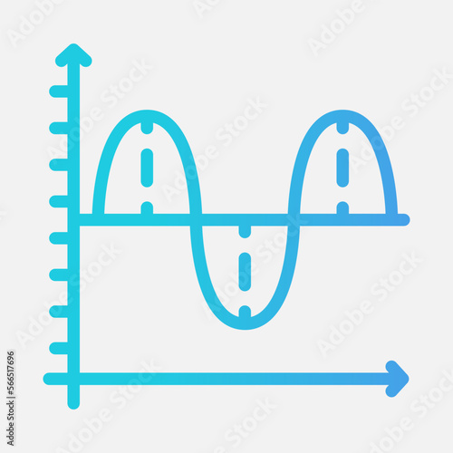 Wave chart icon in gradient style, use for website mobile app presentation