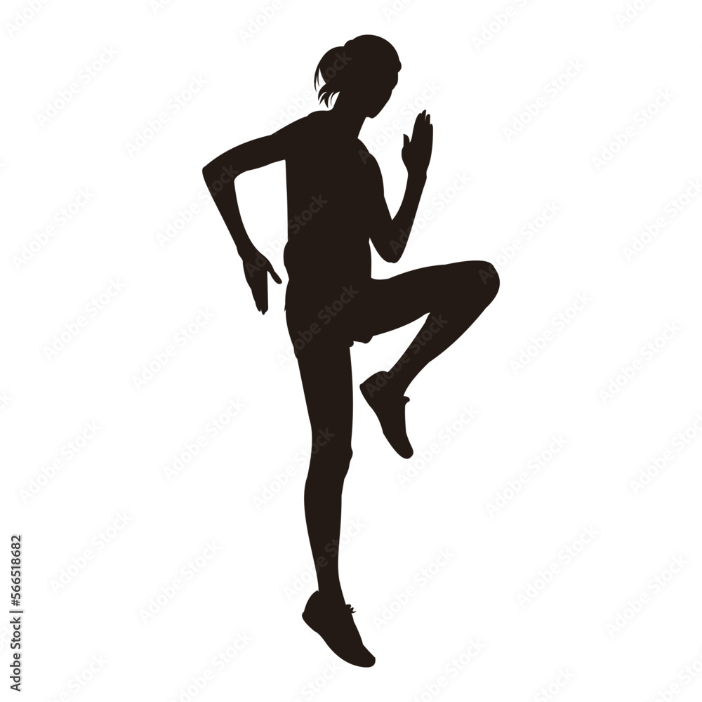silhouettes of people or silhouettes of people exercising and fitness