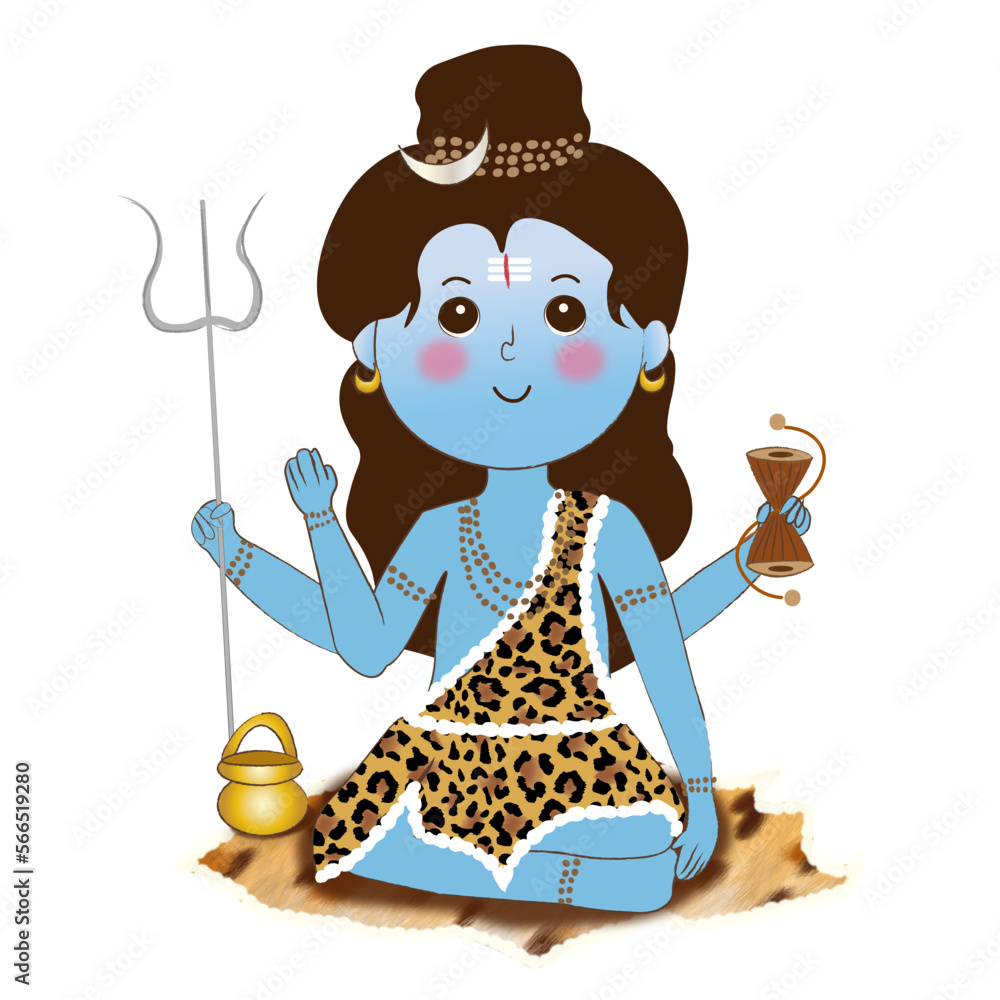 indian god shiva illustration lord shiva happy shivratri cute god ...
