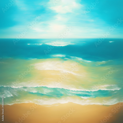 Seamless waves on the beach pattern. Background. Generative AI
