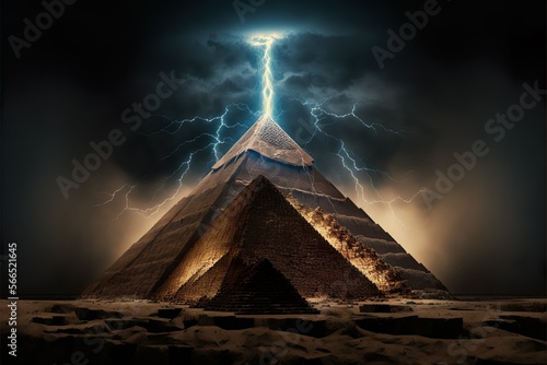 Great pyramid as a power conduit, alien power plant photo