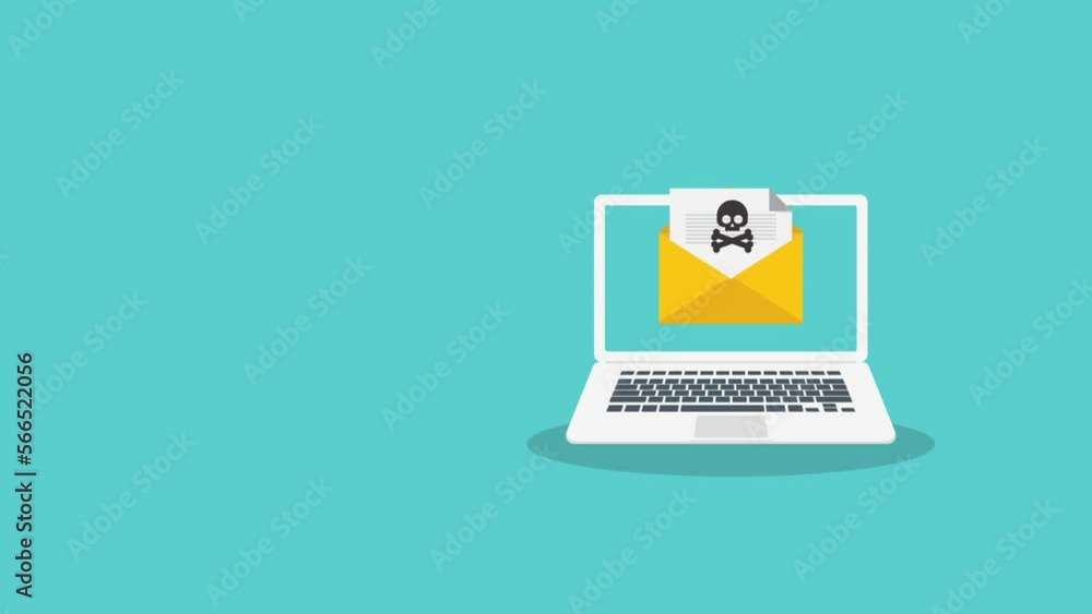 Email / envelope with black document and skull icon. Virus, malware, email fraud, e-mail spam, phishing scam, hacker attack concept. Email / envelope with black document and skull icon. Virus, malware, email fraud, e-mail spam, phishing scam, hacker attack concept.