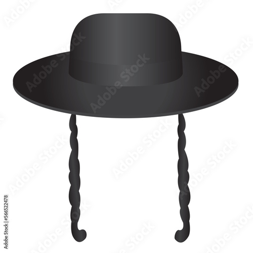 jewish rabbi hat isolated on a white background