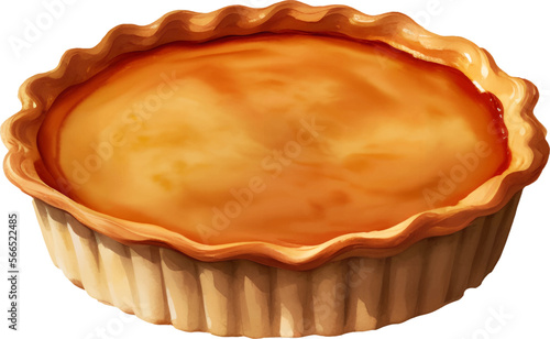 Pumpkin Pie Isolated Hand Drawn Painting Illustration