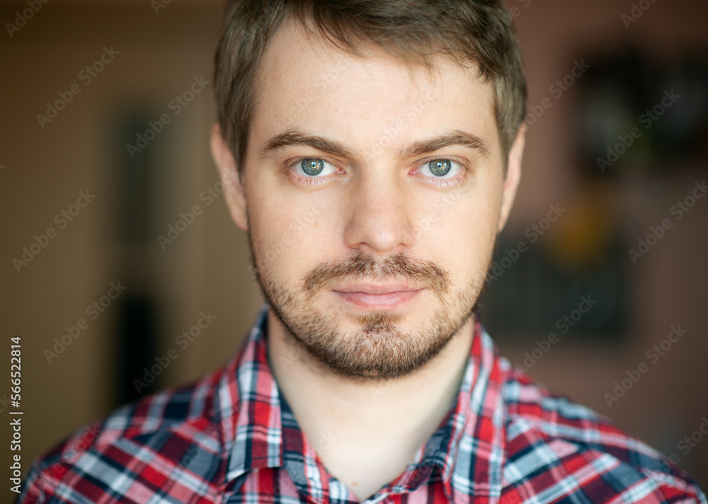 Portrait of a sad man with blue eyes. Selective focus. Portrait of a sad man with blue eyes. Selective focus.