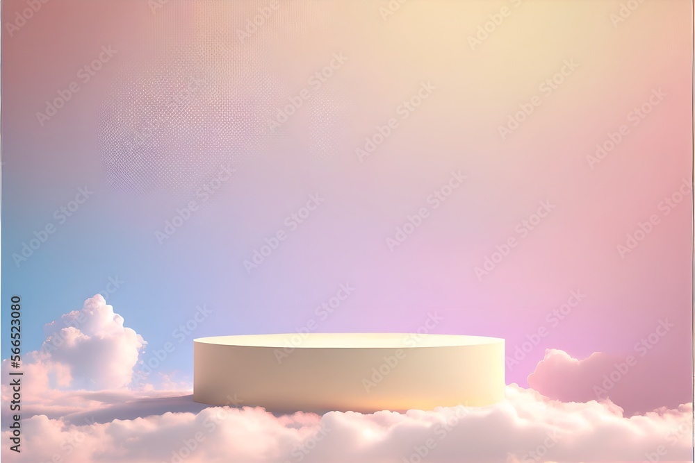 3d Romantic podium scene, realistic with cloudy and dreamy, pastel background, Natural beauty podium 3d Romantic podium scene, realistic with cloudy and dreamy, pastel background, Natural beauty podium