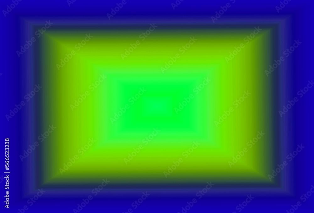 Illustration of Cobalt Blue Frame with 3D Lime Green Copy Space