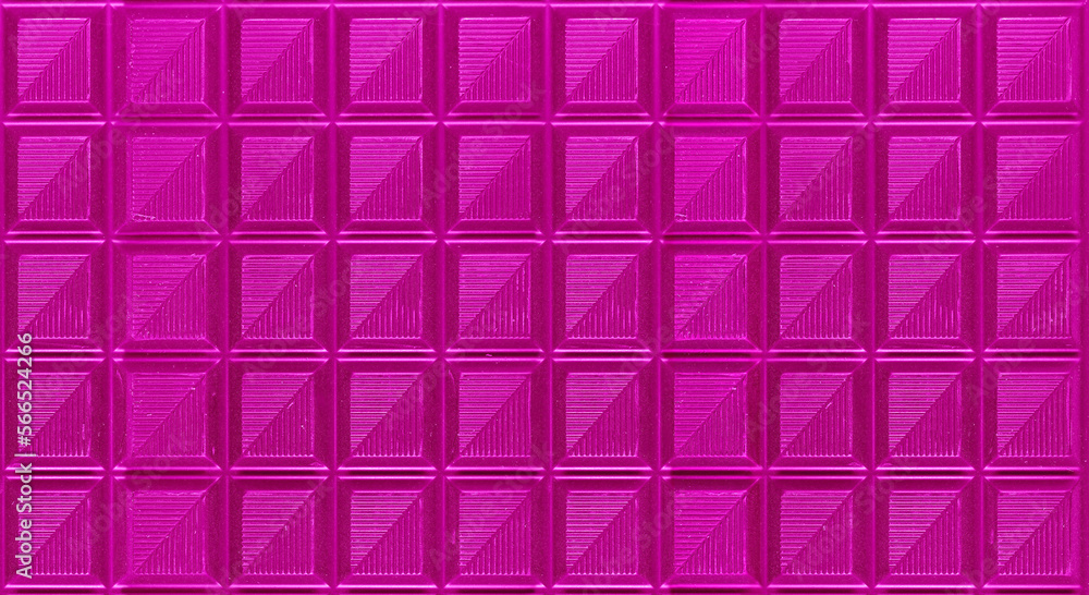 Pop Art Surreal Style Glossy Hot Pink Chocolate Bar with Selective Focus Pop Art Surreal Style Glossy Hot Pink Chocolate Bar with Selective Focus