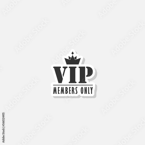 VIP members only logo sticker isolated on gray background