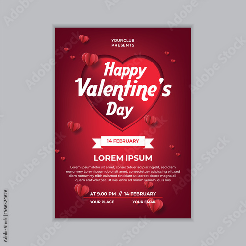 Valentines day party flyer design