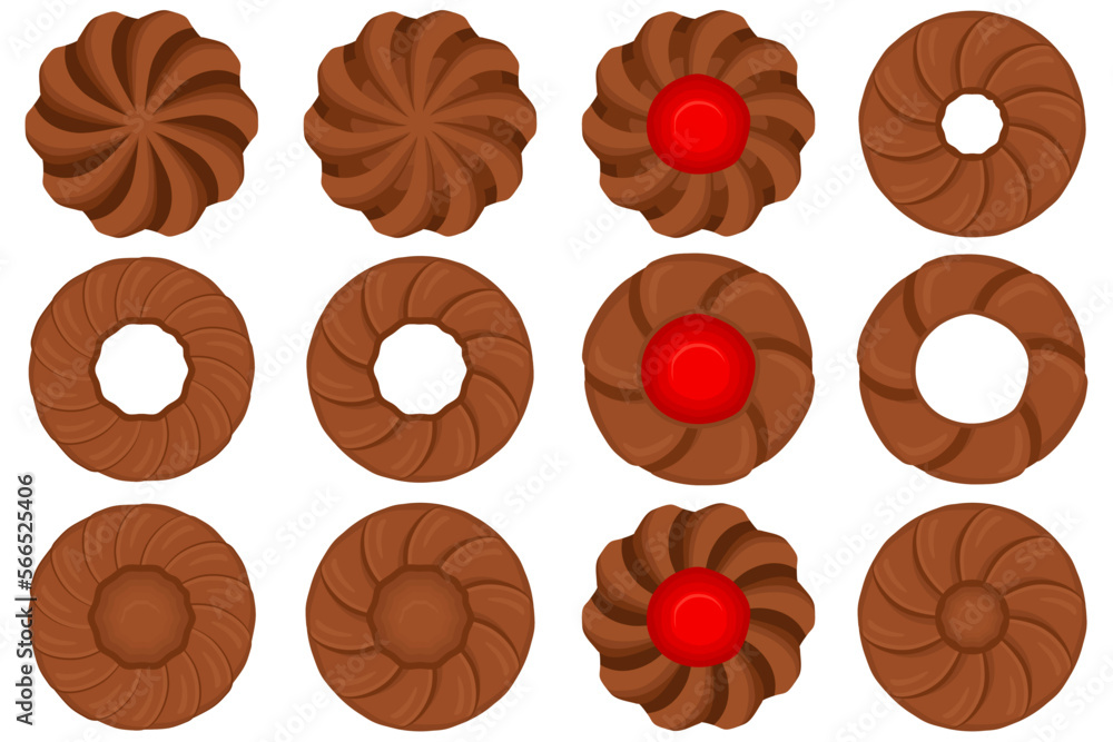 Fototapeta premium Big set homemade cookie different taste in pastry biscuit