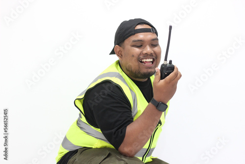 ield officers who communicate using handy talky :  Solok, Indonesia - 27 January 2023. photo