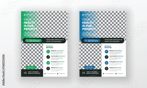 Creative medical healthcare flyer poster template design
