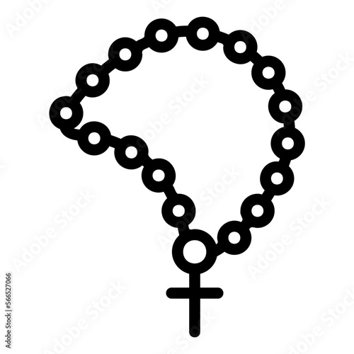 rosary line icon