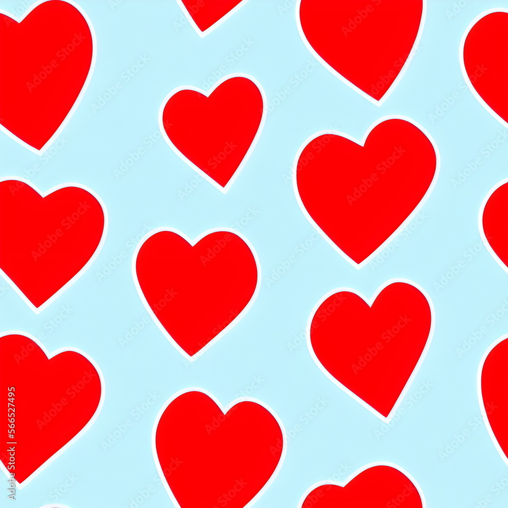 Hand drawn red hearts, seamless hearts pattern, tileable Valentine texture asset, part of Hearts_Textures_Collection, Generative AI Hand drawn red hearts, seamless hearts pattern, tileable Valentine texture asset, part of Hearts_Textures_Collection, Generative AI