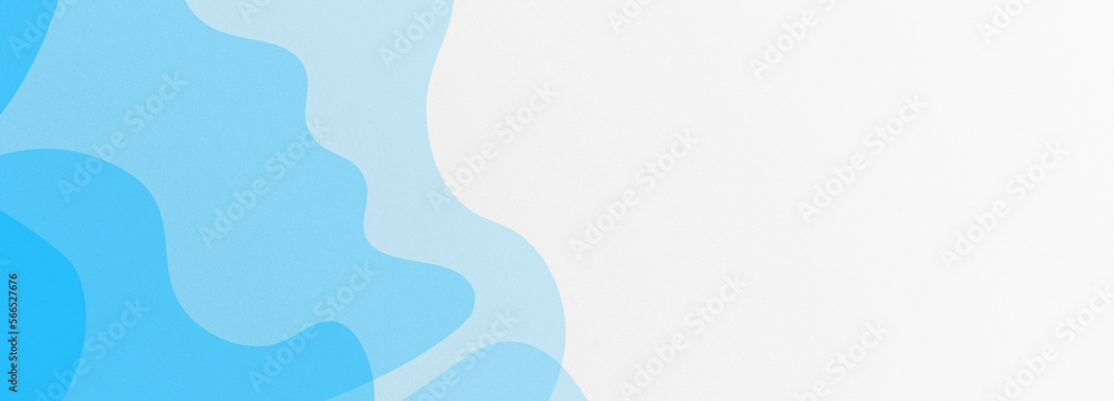 Abstract geometrical cyan blue digital web horizontal banner design template blank with place for text. Waves liquid shapes.